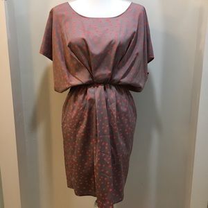 Bar III Mauve and Orange Polka Dot Dress
